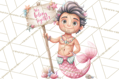 Under the Sea Sweethearts Clipart PNG, Mermaid Ocean Love Product Image 5