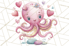 Under the Sea Sweethearts Clipart PNG, Mermaid Ocean Love Product Image 5