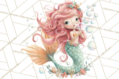 Under the Sea Sweethearts Clipart PNG, Mermaid Ocean Love Product Image 4