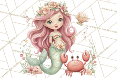 Under the Sea Sweethearts Clipart PNG, Mermaid Ocean Love Product Image 4
