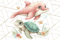 Under the Sea Sweethearts Clipart PNG, Mermaid Ocean Love Product Image 5