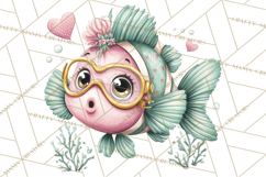 Under the Sea Sweethearts Clipart PNG, Mermaid Ocean Love Product Image 5