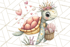 Under the Sea Sweethearts Clipart PNG, Mermaid Ocean Love Product Image 2