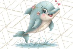 Under the Sea Sweethearts Clipart PNG, Mermaid Ocean Love Product Image 3