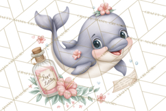 Under the Sea Sweethearts Clipart PNG, Mermaid Ocean Love Product Image 5