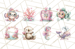 Under the Sea Sweethearts Clipart PNG, Mermaid Ocean Love Product Image 3