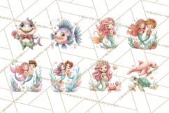 Under the Sea Sweethearts Clipart PNG, Mermaid Ocean Love Product Image 8