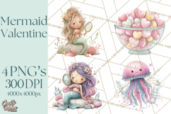 Under the Sea Sweethearts Clipart PNG, Mermaid Ocean Love Product Image 1