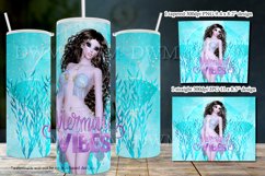 Mermaid Vibes Brown Hair Light Skin 20oz Tumbler Design Product Image 4