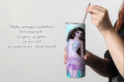 Mermaid Vibes Brown Hair Light Skin 20oz Tumbler Design Product Image 2