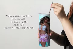 Mermaid Vibes African American Dark Hair 20oz Tumbler Design Product Image 2