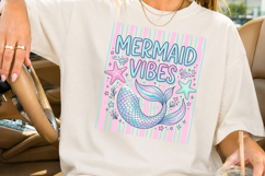 Mermaid Vibes PNG, Cute Mermaid Tail Sublimation Product Image 2