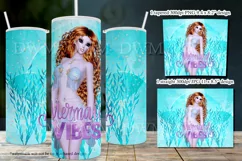 Mermaid Vibes Red Hair Light Skin 20oz Tumbler Design Product Image 4
