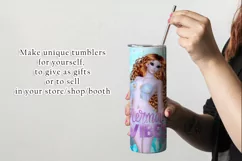 Mermaid Vibes Red Hair Light Skin 20oz Tumbler Design Product Image 2