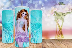 Mermaid Vibes Red Hair Light Skin 20oz Tumbler Design Product Image 3