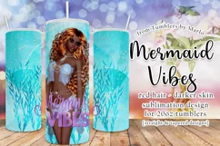 Mermaid Vibes African American Red Hair 20oz Tumbler Design Product Image 1