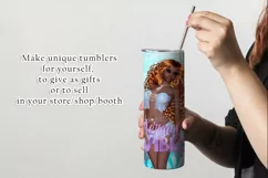 Mermaid Vibes African American Red Hair 20oz Tumbler Design Product Image 2