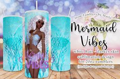 Mermaid Vibes African American WhiteHair 20oz Tumbler Design Product Image 1
