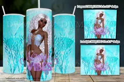 Mermaid Vibes African American WhiteHair 20oz Tumbler Design Product Image 4