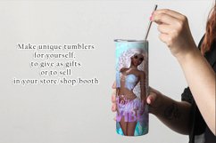 Mermaid Vibes African American WhiteHair 20oz Tumbler Design Product Image 2