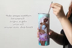 Mermaid Vibes African American WhiteHair 20oz Tumbler Design Product Image 2