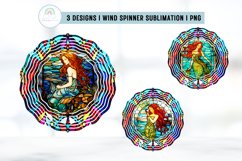 Stained Glass Mermaid Wind Spinner Sublimation PNG Product Image 1