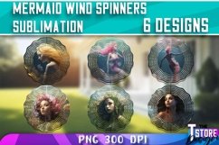 Mermaid Wind Spinners Sublimation Bundle|Magic Mermaid PNG 1 Product Image 1