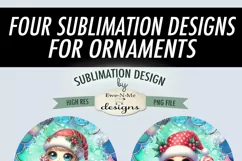 Cute Mermaid Christmas Ornament Designs PNG File | Add Name Product Image 6
