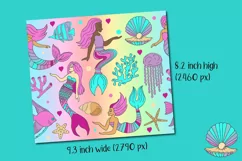 mermaids 20 oz seamless skinny tumbler wrap sublimation design