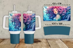 Mermaid Sublimation | Mermaid 40oz Tumbler Wrap Product Image 2