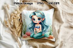 Cute mermaid pillow sublimation | Ocean summer sublimation Product Image 1