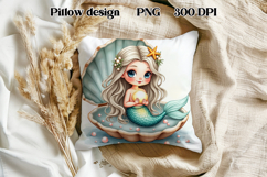 Cute mermaid pillow sublimation | Ocean summer sublimation Product Image 1