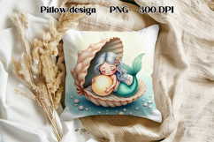 Cute mermaid pillow sublimation | Ocean summer sublimation Product Image 4