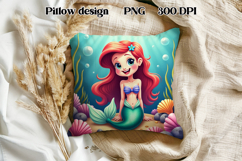 Cute mermaid pillow sublimation | Ocean summer sublimation Product Image 1