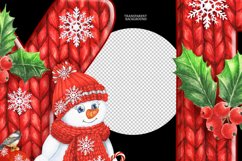MERRY Christmas Alphabet snowman leaves Watercolor ABC Product Image 3