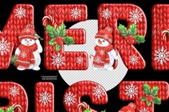 MERRY Christmas Alphabet snowman leaves Watercolor ABC Product Image 4