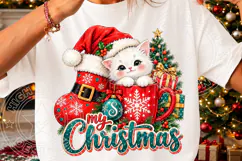 Merry 1st Christmas Cat PNG Product Image 2