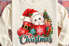 Merry 1st Christmas Cat PNG Product Image 3