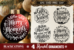 Round Christmas Ornament SVG 4 designs Product Image 3