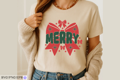 Christmas Merry Bow SVG PNG Shirt Design Product Image 4