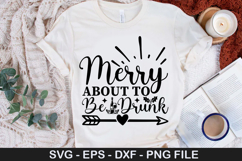 Christmas Wine SVG Design - Merry About to Be Drunk Product Image 5
