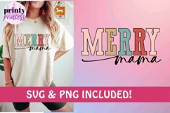 Merry Mama, Christmas SVG, Retro Christmas PNG, Product Image 3