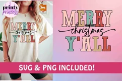 Merry Christmas SVG, REtro Christmas PNG, Cut File Product Image 3