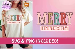 Merry University, Christmas SVG, Retro Christmas PNG, Product Image 2