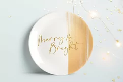 Handwritten Merry and Bright SVG | Christmas Plate Ornament Product Image 3