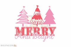 Christmas Tree PNG Merry and Bright SVG T-shirt Design Product Image 1