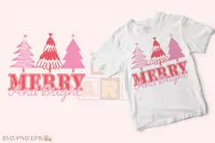 Christmas Tree PNG Merry and Bright SVG T-shirt Design Product Image 2