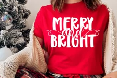 Merry and Bright SVG - Christmas Holiday Sign SVG Product Image 2