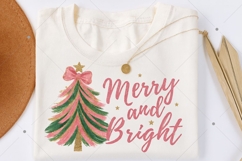 Merry and Bright PNG, Christmas Tree, Colorful messy brush Product Image 2