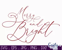 Merry And Bright Script Christmas Farmhouse Sign Svg Product Image 2